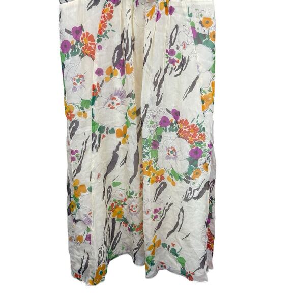 Matty M 100% Silk Floral Maxi Dress with Belt White Multicolor Size Medium - Picture 7 of 13